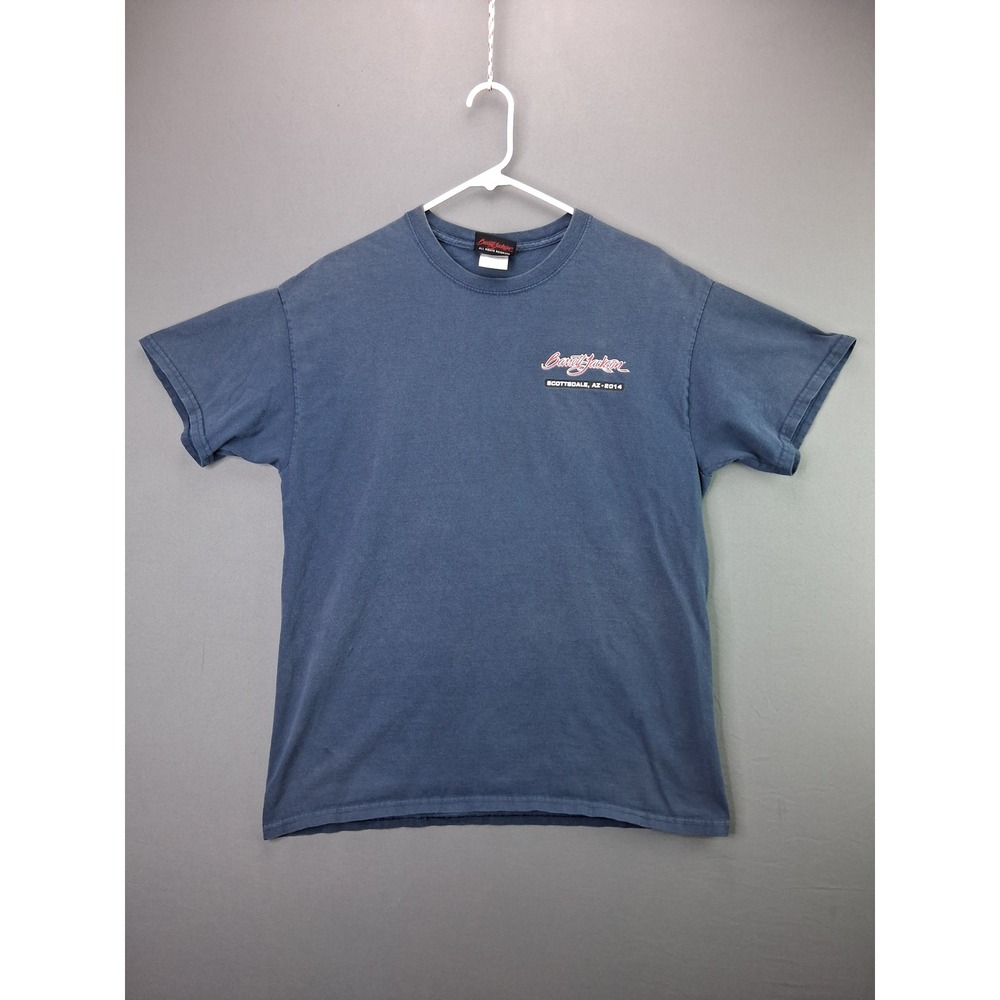 Barrett-Jackson T-Shirt Scottsdale 2014 Car Auction Large Blue Graphic Car